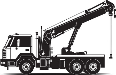 Gear and Lifts Crane Truck Icon Design Construction Carrier Truck Crane Emblem