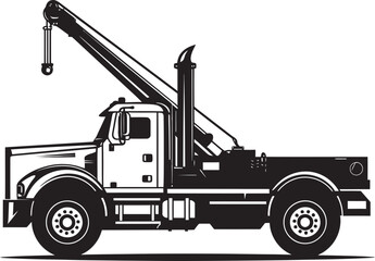 Towering Transporter Truck Crane Logo Icon CraneCraft Truck Crane Vector Emblem