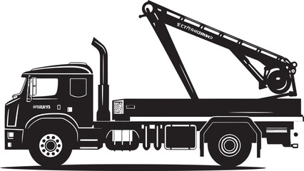 Tower Titan Truck Crane Icon Logo Skyward Strength Crane Truck Vector Symbol