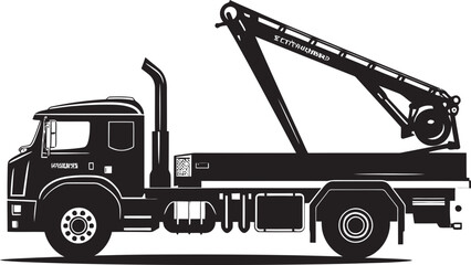 Naklejka premium Tower Titan Truck Crane Icon Logo Skyward Strength Crane Truck Vector Symbol