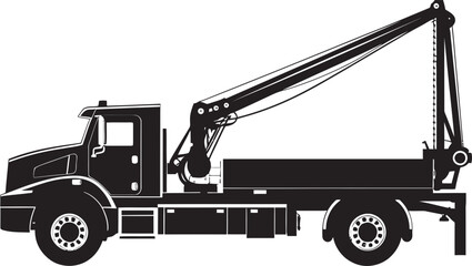 Mighty Movers Crane Truck Vector Logo Lift Logic Truck Crane Icon Symbol