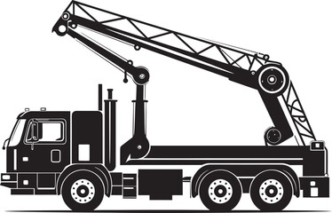Crane Commander Truck Crane Logo Gear and Lifts Crane Truck Icon Design