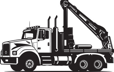 Lifting Legend Crane Truck Vector Symbol Towering Transporter Truck Crane Logo Icon