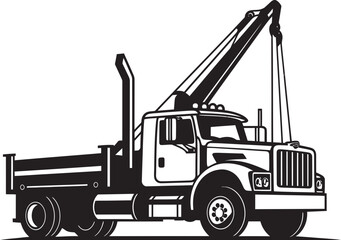 Naklejka premium Heavy Hoist Crane Truck Symbol Design Tower Titan Truck Crane Icon Logo