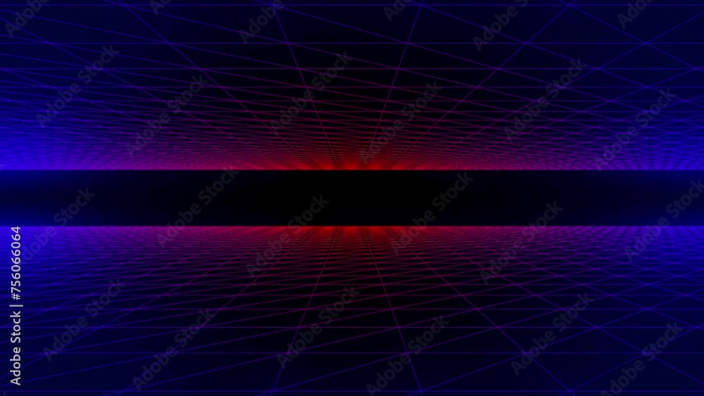 Poster abstract futuristic motion blue and red glowing shiny sci-fi 3d triangles wireframe background, seam