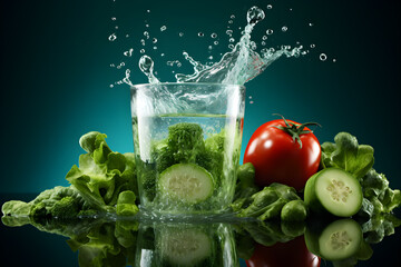 Drink milk eat fresh vegetables for good health  Generative AI - 756067437
