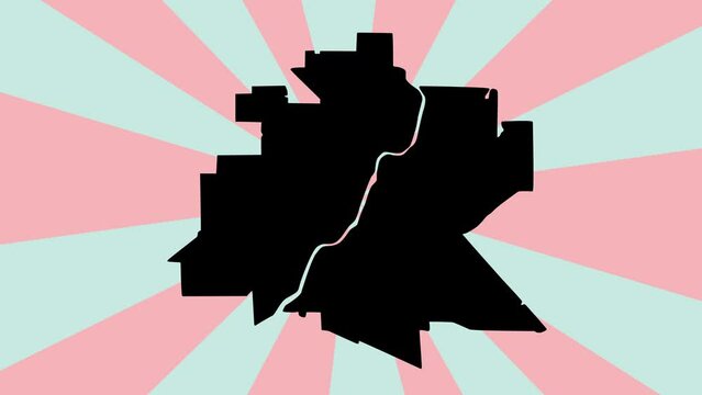 map of Saskatoon in canada with rotating background