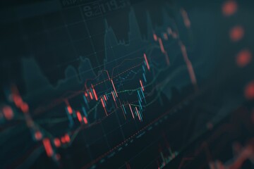 digital graph stock market trading investment - obrazy, fototapety, plakaty