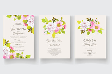 floral summer wedding card illustration