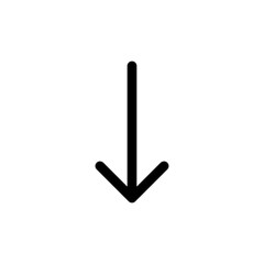 Illustration single icon black line arrow down