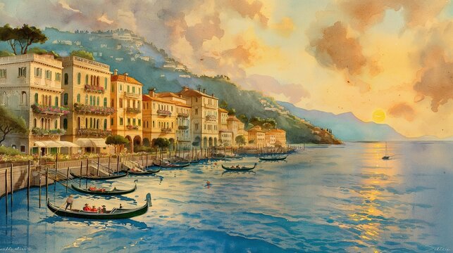 enchanting view of the serene Italian coastline