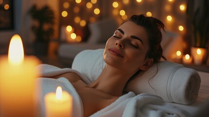Obraz na płótnie Canvas Woman at the massage in the spa center