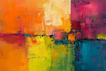 Colorful abstract artwork showcasing a medley of vibrant hues and textures Offering inspiration and a feast for the eyes in contemporary art