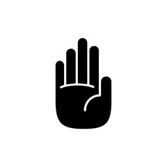 Hand icon vector isolated on white background. Hand gesture. hand stop
