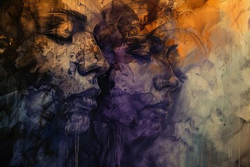 Exploration of abstract human emotions through a series of imaginative faces Delving into the complexities of the human psyche and the diverse spectrum of feelings and thoughts