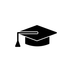 Education icon vector isolated on white background. Graduation cap icon. Graduate. Students cap