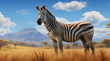 Schilderijen op glas zebra in the wild © qaiser