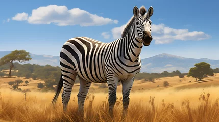 Foto op Canvas zebra in the savannah © qaiser