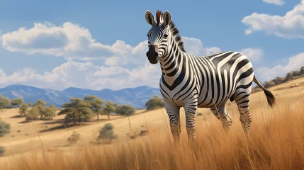 Foto op Canvas zebra in the savannah © qaiser