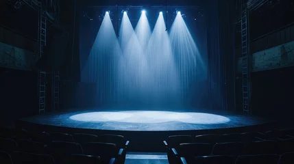 Fototapeten Contemporary theater lit by a single spotlight Focus on design © Suparak