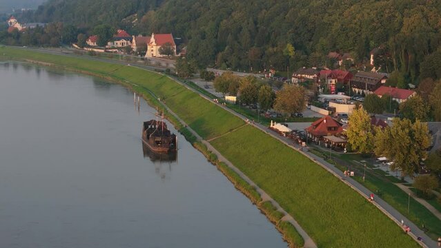 Landscape Boat Seaside Boulevard Kazimierz Dolny Aerial View Poland