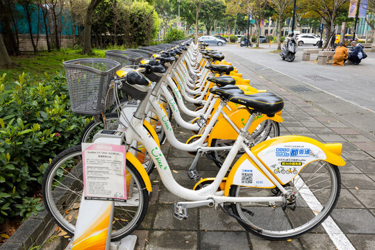 Shared bike parking in Taipei city