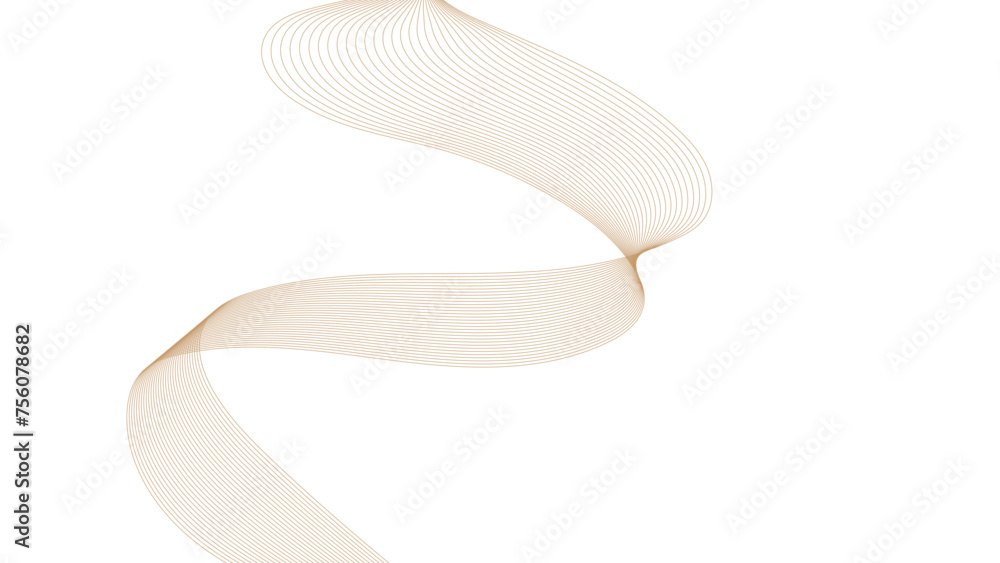 Poster technology abstract lines gold gradient color on white background. transparent background in concept