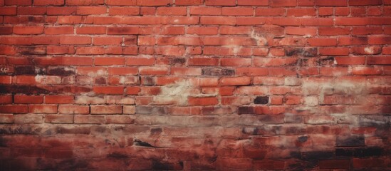 Closeup of a brown brick wall with a blurred background, showcasing the intricate pattern of rectangular bricks made of building material