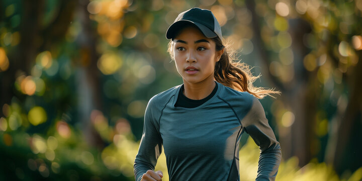 Woman Going for a Run or Jog Outside, Training For Marathon