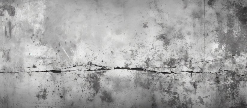 Monochrome photography of a concrete wall with water stains. The natural landscape with grass and twigs add a freezing touch to the horizon, resembling an artistic wood art piece