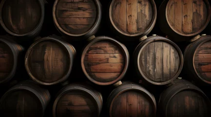 Fotobehang Whiskey Barrels Stacked © Chris