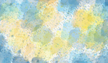 textura de  acuarela abstracta variopinto, pastel, amarillo, turquesa, azul, blanco, grunge, húmeda, mezclada, manchas, salpicaduras, creativo, artístico,  con espacio, web, redes, 