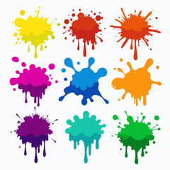 vector coloured paint  stains  collection