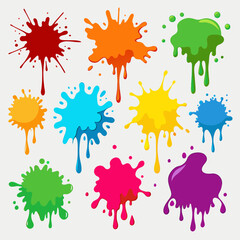 vector coloured paint  stains  collection
