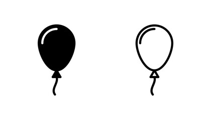 Balloon icon set. party balloon icon decoration birthday vector. Balloon black silhouette icon