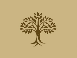 olive tree logo, tree with leaves
