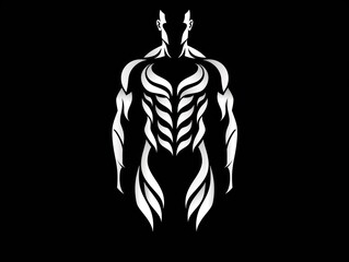  bodybuilder upper body logo