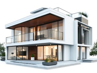modern house with white background