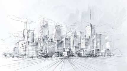 real estate sketch of a city