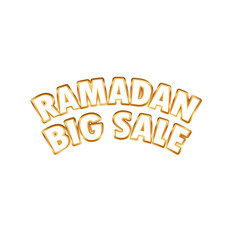 3d text gold and white Ramadan Sale