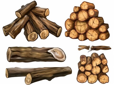 Resource Sprite Sheet, Pile Of Firewood Icon, Multiple Versions, Cel Shading Art --no Text --ar 4:3 Job ID: 40dd9421-3944-41c3-9cad-9beccbdaf593