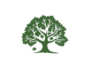 Obraz premium simple oak tree logo