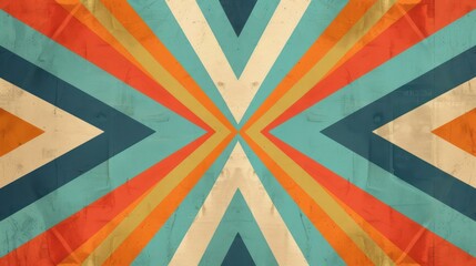 simple strips in symmetrical geometric shapes using orange and blue color - obrazy, fototapety, plakaty