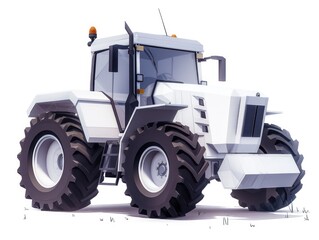 Obraz premium the image is of a white tractor, simple designs, white background