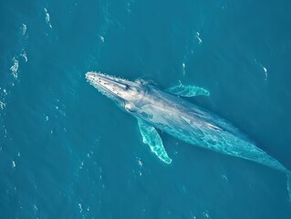 blue whale on the sea