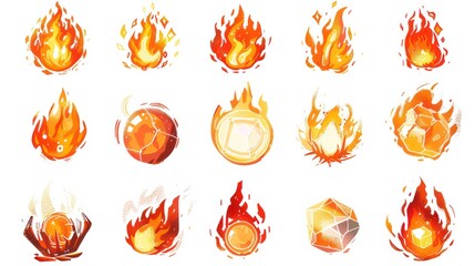 fire spell icon, white background