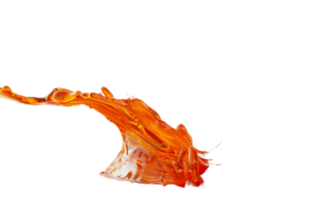 A burst of fresh orange splatters against a clean  background