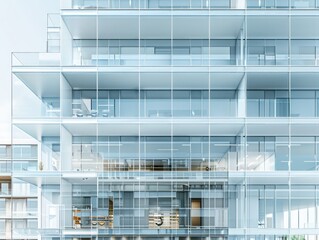 modern building characterized by its transparent glass windows and a facade constructed
