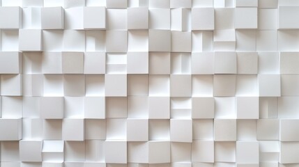 White 3D plastic wall panels squares texture