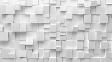 White 3D plastic wall panels squares texture